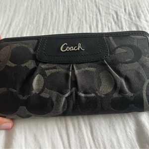 Coach accordion zip wallet.